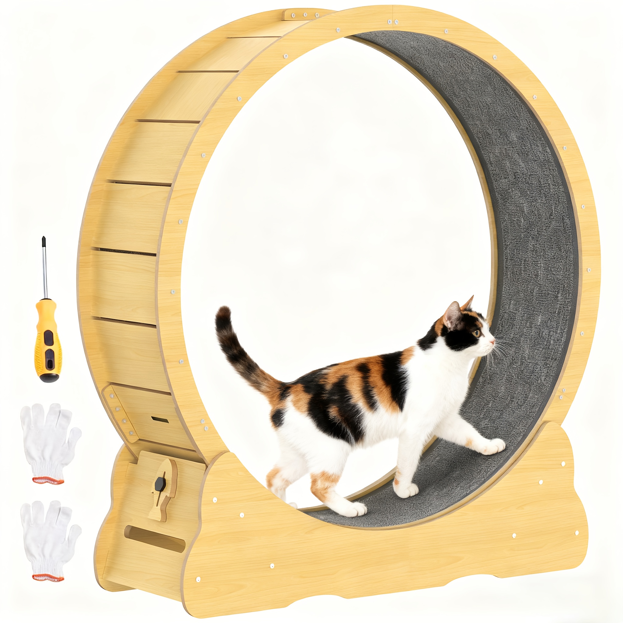 Wooden Cat Exercise Wheel