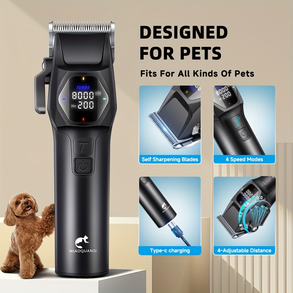 Professional Pet Hair Clipper with 4 Speed Settings