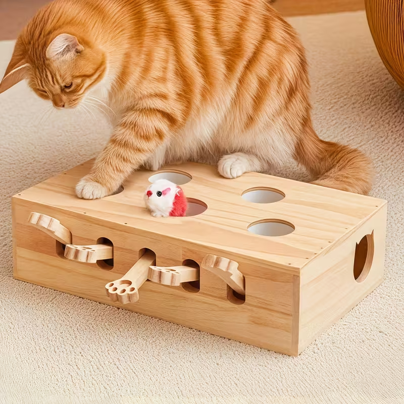 Wooden Cat Toy